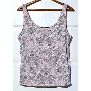 ALEX EVENINGS Pink Black Sparkle Sleeveless Women Blouse (L)